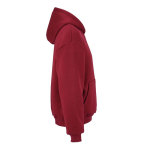 Felpa unisex oversize 340 g/m² in cotone e poliestere riciclato Ericeira color bordò seconda vista