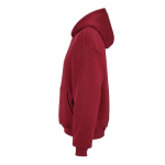 Felpa unisex oversize 340 g/m² in cotone e poliestere riciclato Ericeira color bordò terza vista