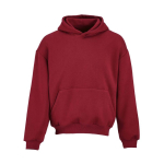 Felpa unisex oversize 340 g/m² in cotone e poliestere riciclato Ericeira color bordò vista frontale