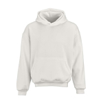 Felpa unisex oversize 340 g/m² in cotone e poliestere riciclato Ericeira color bianco vista frontale