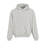 Felpa unisex oversize 340 g/m² in cotone e poliestere riciclato Ericeira color grigio chiaro jensato vista frontale