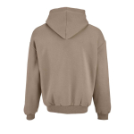 Felpa unisex oversize 340 g/m² in cotone e poliestere riciclato Ericeira color marrone chiaro vista posteriore