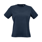 T-shirt da donna in cotone biologico ring-spun 165 g/m² Copacabana color blu mare vista frontale