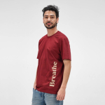 T-shirt unisex in cotone biologico a costine 180 g/m² Maya color bordò terza vista ambiente