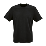 T-shirt unisex in cotone biologico a costine 180 g/m² Maya color nero vista frontale
