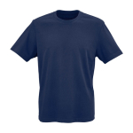 T-shirt unisex in cotone biologico a costine 180 g/m² Maya color blu mare vista frontale