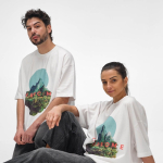 T-shirt unisex in cotone biologico oversize 240 g/m² Paloma color bianco terza vista ambiente