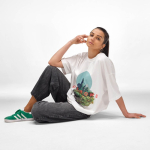 T-shirt unisex in cotone biologico oversize 240 g/m² Paloma color bianco quinta vista