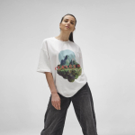 T-shirt unisex in cotone biologico oversize 240 g/m² Paloma color bianco sesta vista