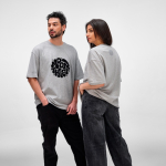 T-shirt unisex in cotone biologico oversize 240 g/m² Paloma color grigio jeansato vista ambiente