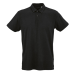 Polo unisex a manica corta in cotone biologico 160 g/m² Ipanema color nero vista frontale