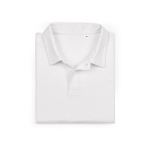 Polo unisex a manica corta in cotone biologico 160 g/m² Ipanema color bianco seconda vista frontale