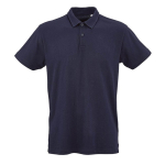 Polo unisex a manica corta in cotone biologico 160 g/m² Ipanema color blu mare vista frontale