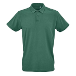 Polo unisex a manica corta in cotone biologico 160 g/m² Ipanema color verde scuro vista frontale