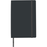 Taccuino A5 in PU riciclato con chiusura elastica e pagine a righe color nero prima vista