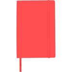 Taccuino A5 in PU riciclato con chiusura elastica e pagine a righe color rosso prima vista