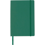 Taccuino A5 in PU riciclato con chiusura elastica e pagine a righe color verde prima vista
