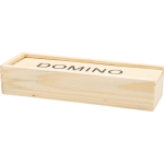 Gioco del domino con tessere in legno FSC in custodia di legno color marrone prima vista