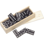 Gioco del domino con tessere in legno FSC in custodia di legno seconda vista