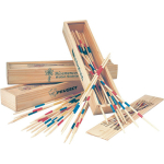 Gioco del mikado in custodia di legno con chiusura scorrevole color marrone seconda vista