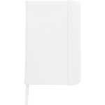 Taccuino A5 in PU riciclato con chiusura elastica e fogli bianchi color bianco prima vista
