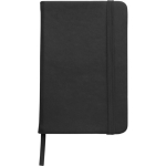 Taccuino A6 in PU riciclato con chiusura elastica, pagine a righe color nero prima vista