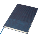 Taccuino A5 in PU riciclato con copertina rigida e finitura in velluto a coste con pagine a righe seconda vista