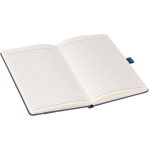 Quaderno A5 in plastica riciclata e pelle sintetica con pagine a righe sesta vista
