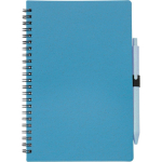 Taccuino A5 in paglia di grano e plastica con penna, pagine a righe color blu prima vista