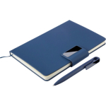 Set taccuino A5 in pelle sintetica con penna e fogli a righe seconda vista