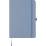 Quaderno A5 con copertina in cartone riciclato e pagine a righe color blu seconda vista
