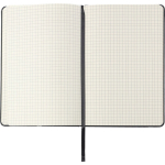 Taccuino A5 in pelle sintetica con chiusura elastica e pagine a quadretti ottava vista