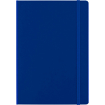 Taccuino in cartone A5 con chiusura elastica e pagine a righe color blu prima vista