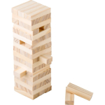 Gioco di abilità con blocchi in legno di pino FSC in sacchetto di cotone prima vista