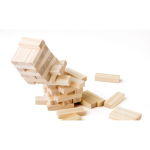 Gioco di abilità con blocchi in legno di pino FSC in sacchetto di cotone sesta vista