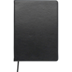 Taccuino A5 in similpelle riciclata con segnalibro e pagine a righe color nero prima vista