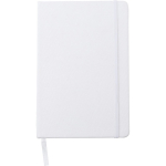 Taccuino A5 in RPET e similpelle con chiusura elastica, pagine a righe color bianco prima vista