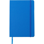 Taccuino A5 in RPET e similpelle con chiusura elastica, pagine a righe terza vista