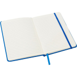 Taccuino A5 in RPET e similpelle con chiusura elastica, pagine a righe quinta vista