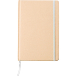 Taccuino A5 in cartone riciclato con chiusura elastica, pagine a righe color bianco prima vista