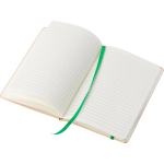 Taccuino A5 in cartone riciclato con chiusura elastica, pagine a righe quinta vista