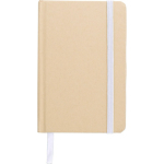 Taccuino A6 in cartone riciclato con segnalibro e pagine a righe color bianco prima vista