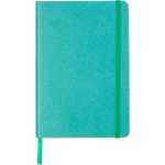 Taccuino A5 in cartone riciclato con segnalibro, pagine a righe color verde prima vista