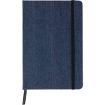 Taccuino A5 in tela denim con finitura casual e pagine a righe color blu prima vista