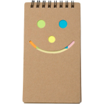 Blocco note in cartone FSC con adesivi colorati e fogli a righe prima vista