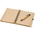 Taccuino in bambù con penna a inchiostro blu formato A5 e fogli a righe seconda vista