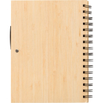 Taccuino in bambù con penna a inchiostro blu formato A5 e fogli a righe quinta vista