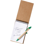 Blocco note in cartone riciclato con penna e chiusura elastica seconda vista