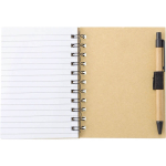 Taccuino in bambù con note adesive, penna e pagine a righe ottava vista