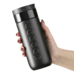 Tazza termica da viaggio in acciaio inox con meccanismo antigoccia Dopper 400 ml color nero sesta vista